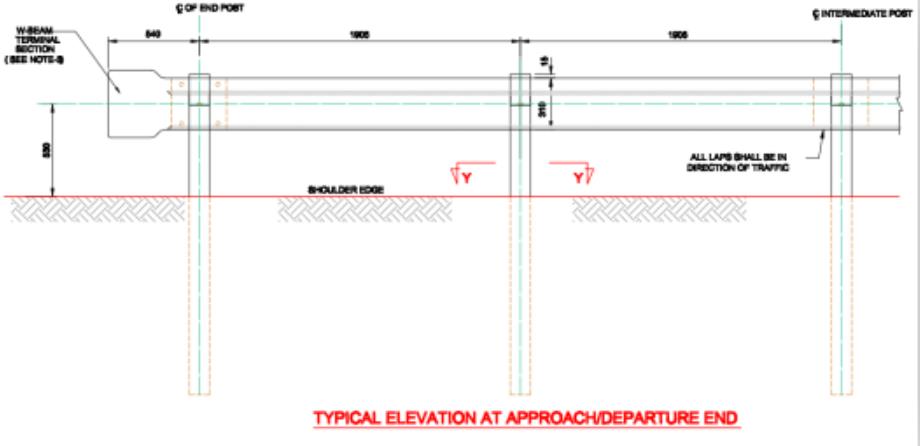 highway guardrail detail dwg