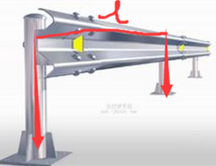 highway guardrail post spacing